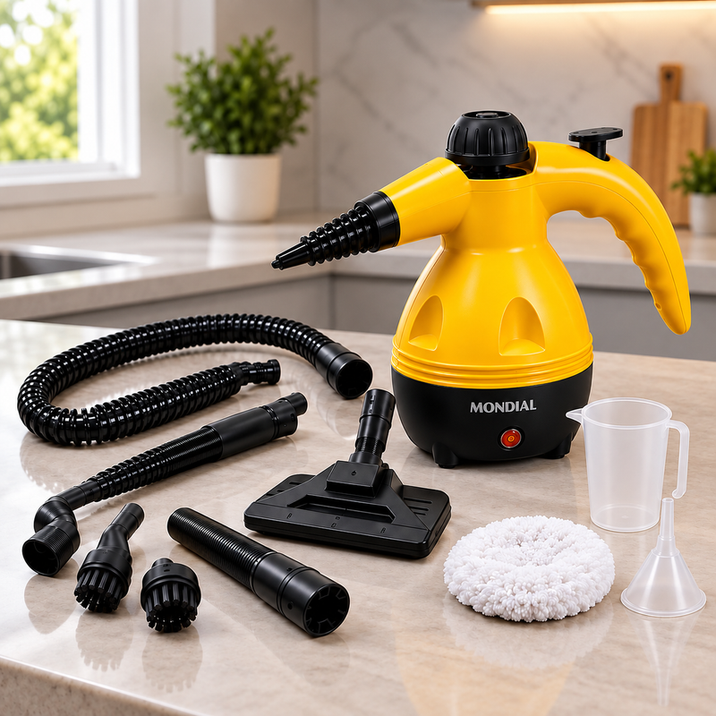 Limpador Higienizador a Vapor 1000W – Limpeza Profunda para Casa e Carro