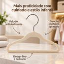 Kit 20 Cabides Infantis de Veludo Slim Antiderrapante