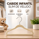 Kit 20 Cabides Infantis de Veludo Slim Antiderrapante