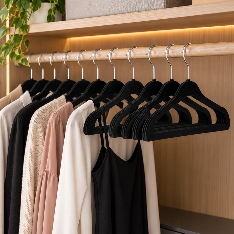 Kit Cabides Veludo Para Roupas Adulto 30 Unidades Fino Resistente