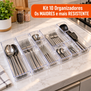 Kit Organizador de Gavetas Modular Acrílico Transparente 10 Peças