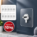 Kit 5 ou 10 Ganchos de Parede Adesivos Multiuso Transparente Sem Furo – Suporte para Cozinha, Banheiro e Quadros