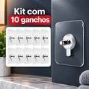 Kit 5 ou 10 Ganchos de Parede Adesivos Multiuso Transparente Sem Furo – Suporte para Cozinha, Banheiro e Quadros