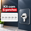 Kit 5 ou 10 Ganchos de Parede Adesivos Multiuso Transparente Sem Furo – Suporte para Cozinha, Banheiro e Quadros