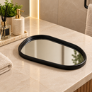 Bandeja Espelhada Decorativa Oval com Borda