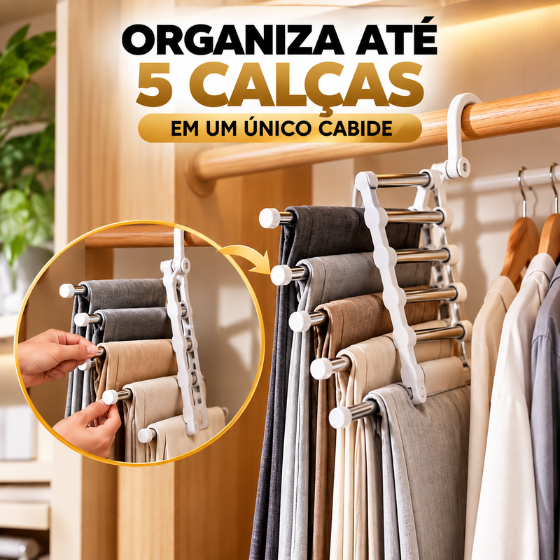 Cabide Retrátil Organizador de Calças 👖