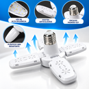 Lâmpada LED dobrável em forma de ventilador.