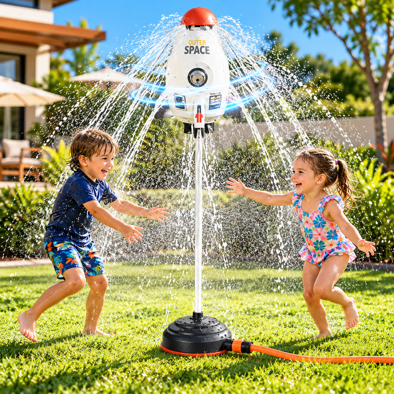 Foguete 2 Em 1 Aquático e Regador Automático 360° para Jardim