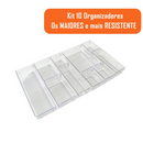 Kit 10 Organizador Multiuso Modular Gavetas Acrilico Cristal Rebirth