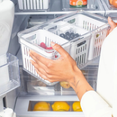 Organizador de Geladeira 5L com 3 Cestos Ou Natural Tampa Porta Frutas Legumes Vegetais Clear Fresh