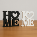 Placa Decorativa HOME Preto ou Branco 12cm Para Mesa Estante Decoração Casa Enfeite Moderno