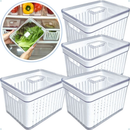 Kit 1,2 e 4 Organizador de Geladeira 3,8 Litros Cesto ou 2,8 Com Tampa Multiuso Alimento Verdura e Vegetal