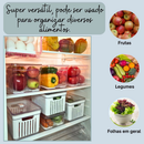 Kit 1,2 e 4 Organizador de Geladeira 3,8 Litros Cesto ou 2,8 Com Tampa Multiuso Alimento Verdura e Vegetal