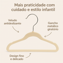 Kit 20 Cabide Bebê Infantil Veludo Slim Ultra Fino Não Escorrega