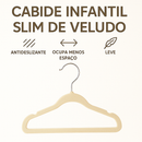 Kit 20 Cabide Bebê Infantil Veludo Slim Ultra Fino Não Escorrega