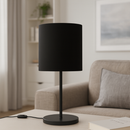 Abajur de Mesa Decorativo Cilíndrico Cúpula Tecido E27 Bivolt