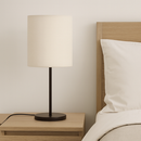 Abajur de Mesa Decorativo Cilíndrico Cúpula Tecido E27 Bivolt