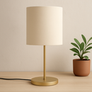 Abajur de Mesa Decorativo Cilíndrico Cúpula Tecido E27 Bivolt