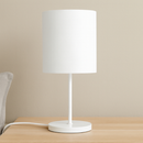 Abajur de Mesa Decorativo Cilíndrico Cúpula Tecido E27 Bivolt