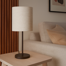 Abajur de Mesa Decorativo Cilíndrico Cúpula Tecido E27 Bivolt