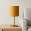Abajur de Mesa Decorativo Cilíndrico Cúpula Tecido E27 Bivolt