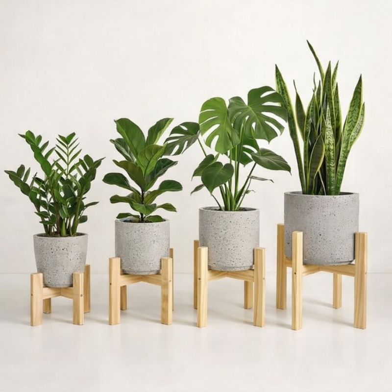 Suporte de Chão Legs Cachepot Madeira Pinus Natural - Porta Vaso Planta