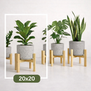 Suporte de Chão para Plantas em Madeira Pinus Natural – Cachepot Porta Vaso Decorativo (Até 35kg)