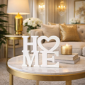 Placa Decorativa HOME Preto ou Branco 12cm Para Mesa Estante Decoração Casa Enfeite Moderno