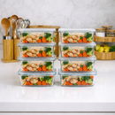 Kit 10 Potes Marmitas 900ml com Travas Laterais - Hermeticos BPA free Alimentos jogo de marmitas fit