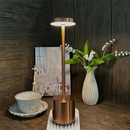 Luminária de Mesa Abajur Cabeceira Escrivaninha LED 3 em 1 Recarregável Tipo C Preto Cromado Dourado