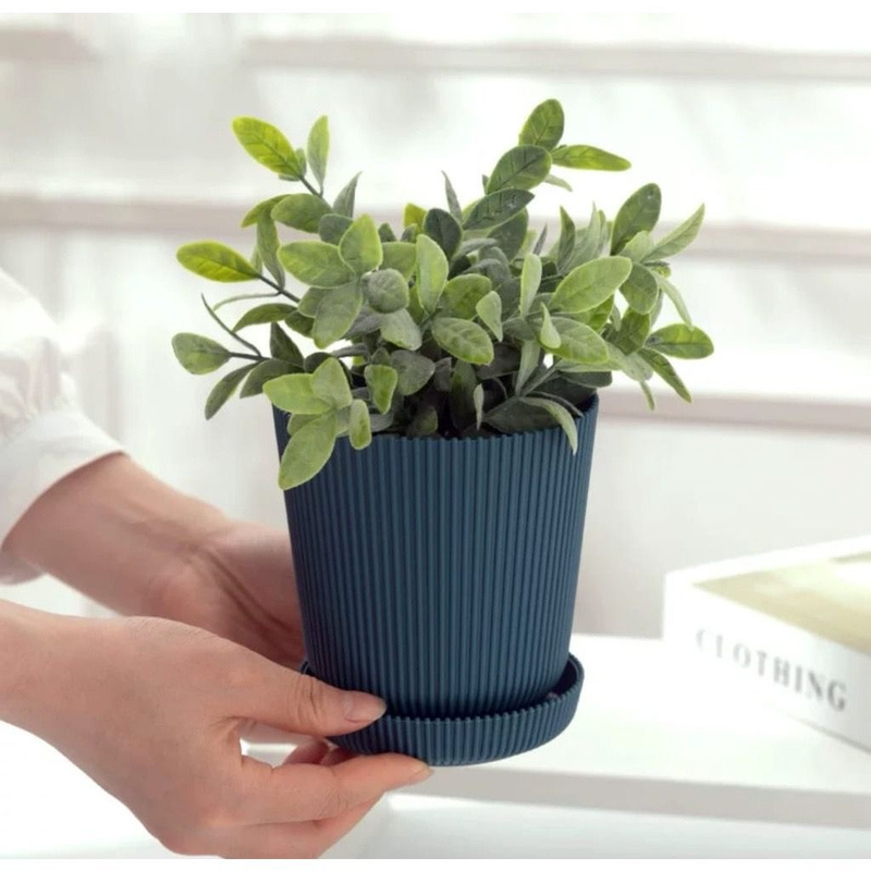 kit 1/3/5 pcs Vaso de flor Cachepô Decorativo com bandeja Plastico