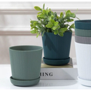 kit 1/3/5 pcs Vaso de flor Cachepô Decorativo com bandeja Plastico