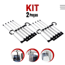 KIT 1/2/3/4 unidades Cabide Para Calças Organizador Aço Inox Multifuncional Retrátil 5 em 1